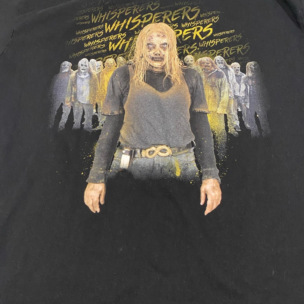 Walking Dead AMC Film Black and Yellow Short Sleeve Tee with Graphic
